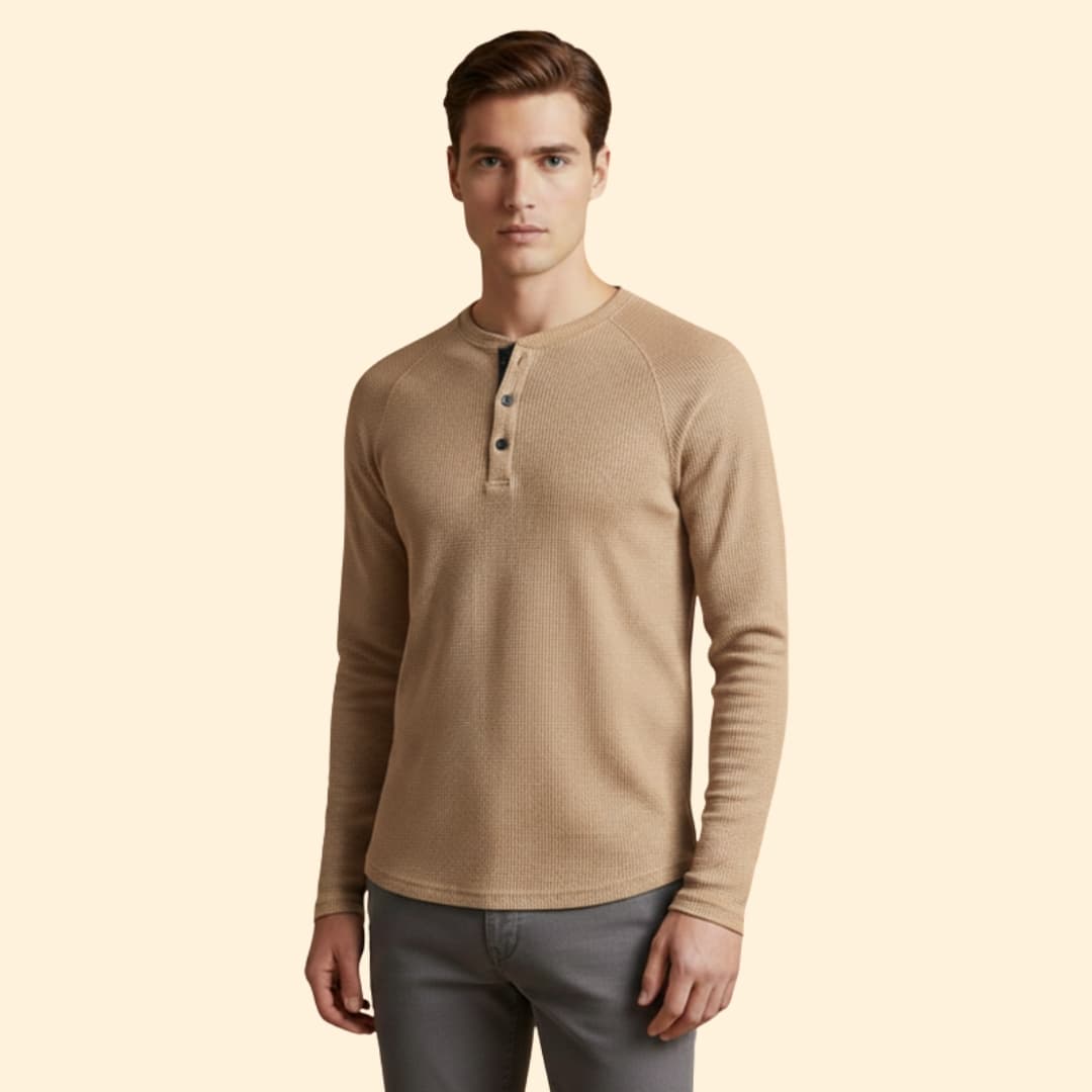 Men's Textured Henley T-shirt