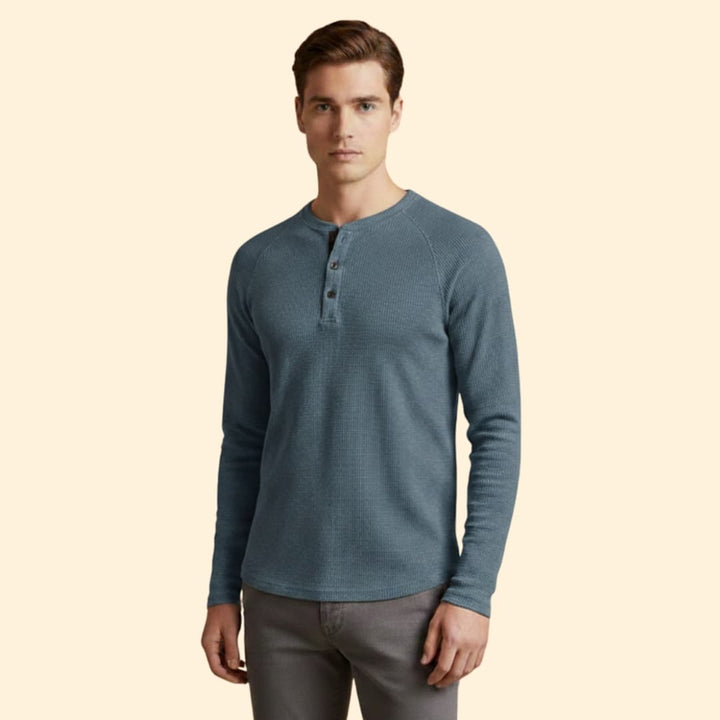 Men's Textured Henley T-shirt
