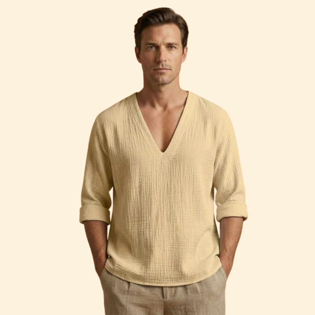 Men's V-Neck Loose Fit Shirt