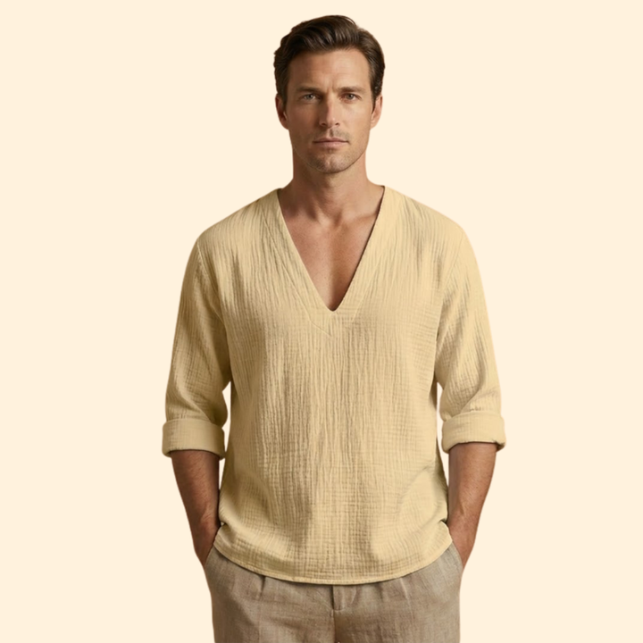 Men's V-Neck Loose Fit Shirt