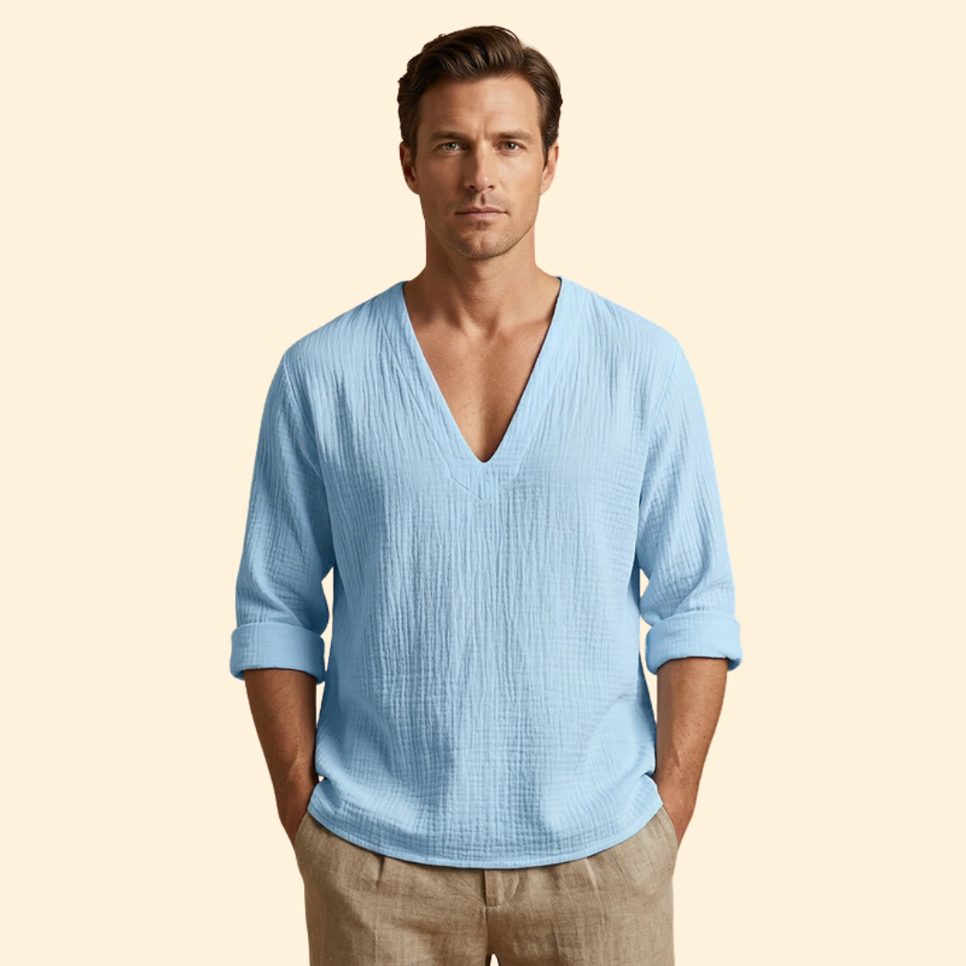 Men's V-Neck Loose Fit Shirt