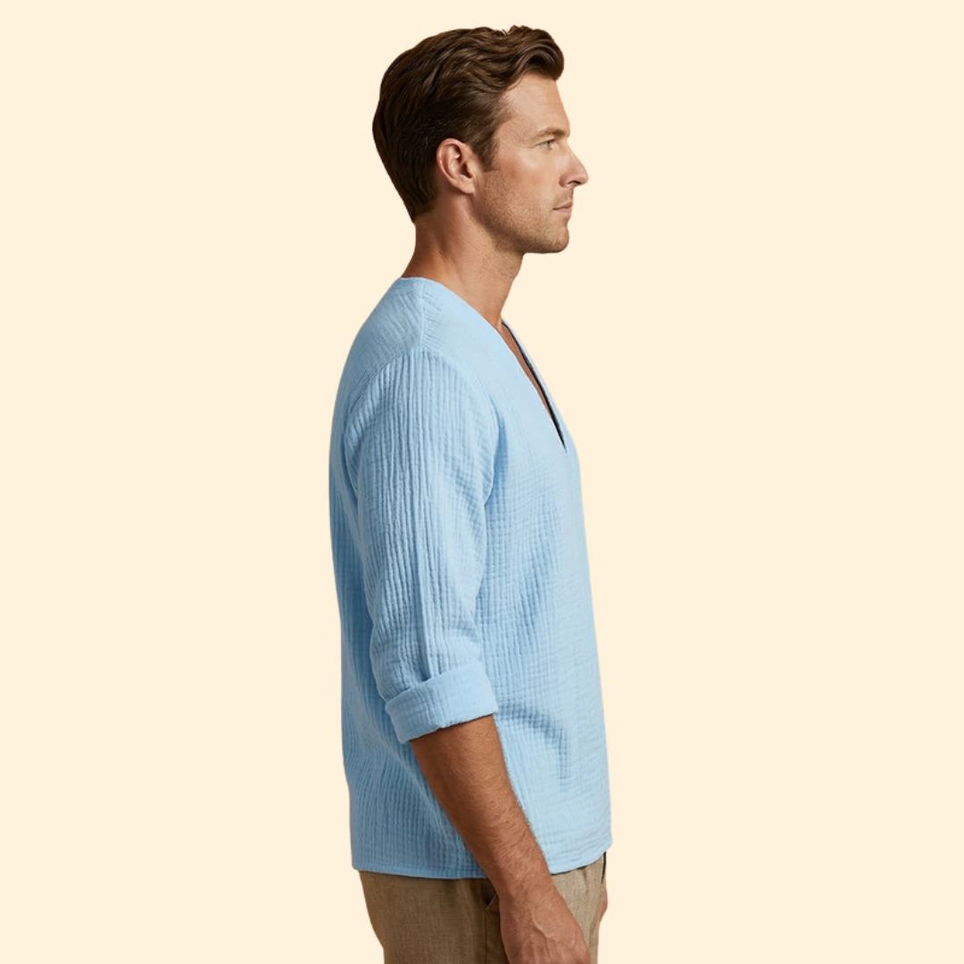 Men's V-Neck Loose Fit Shirt