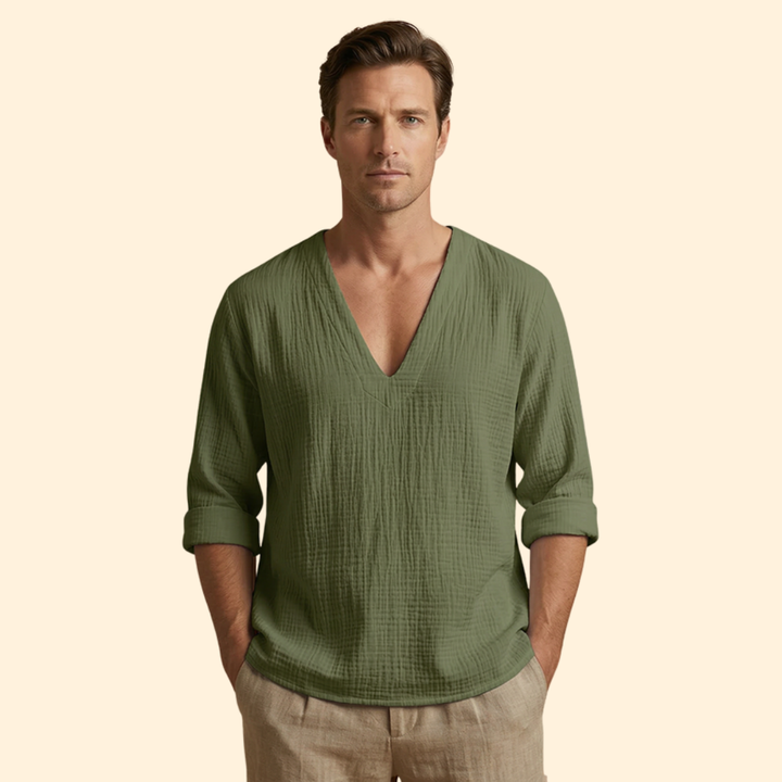 Men's V-Neck Loose Fit Shirt