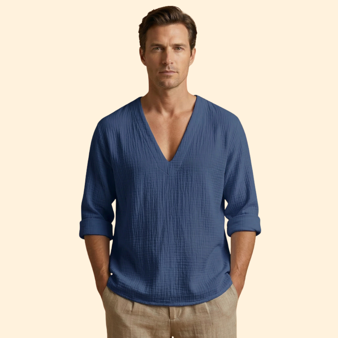 Men's V-Neck Loose Fit Shirt