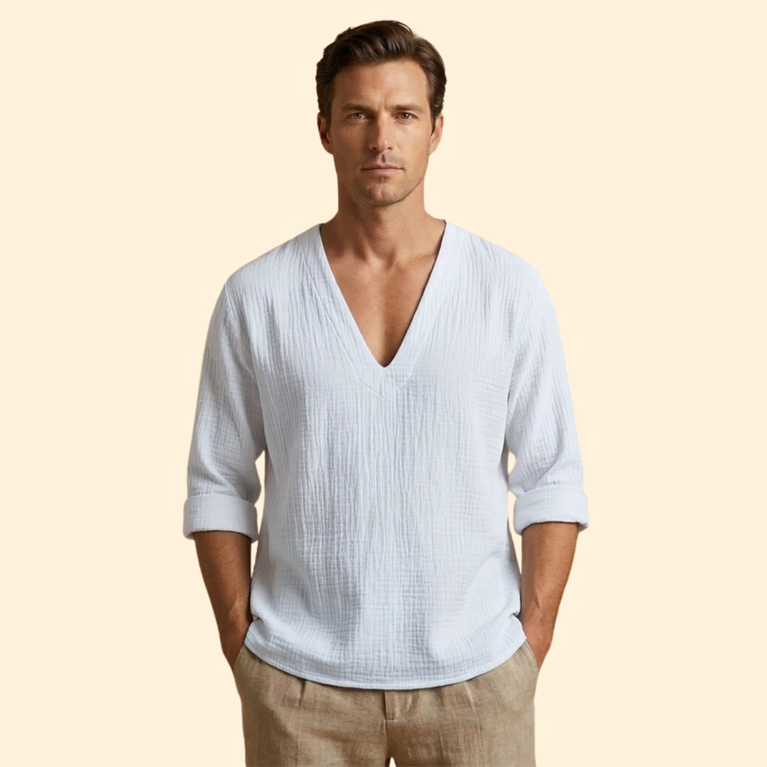 Men's V-Neck Loose Fit Shirt