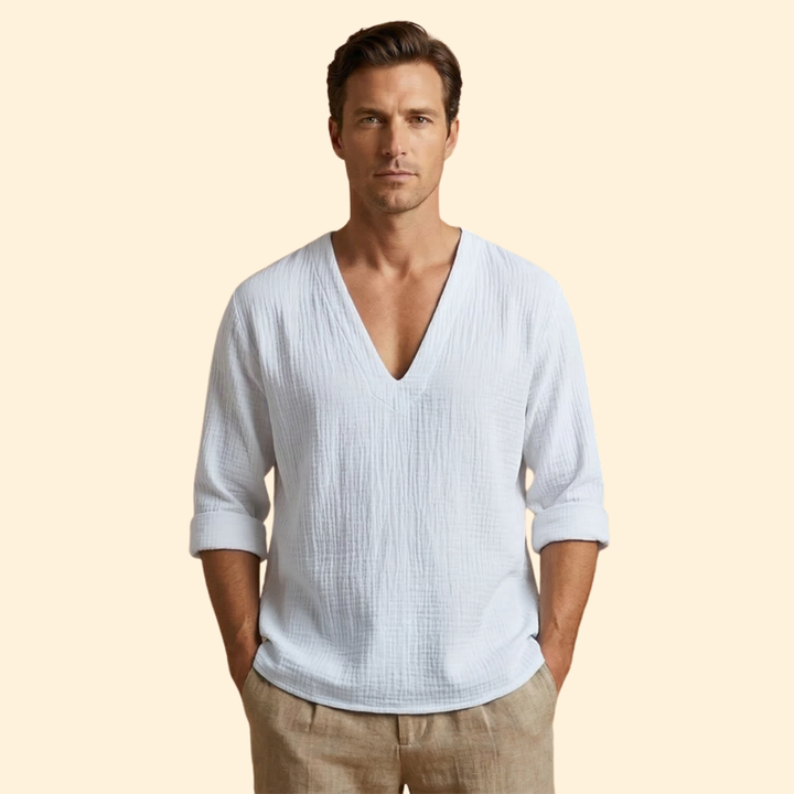 Men's V-Neck Loose Fit Shirt