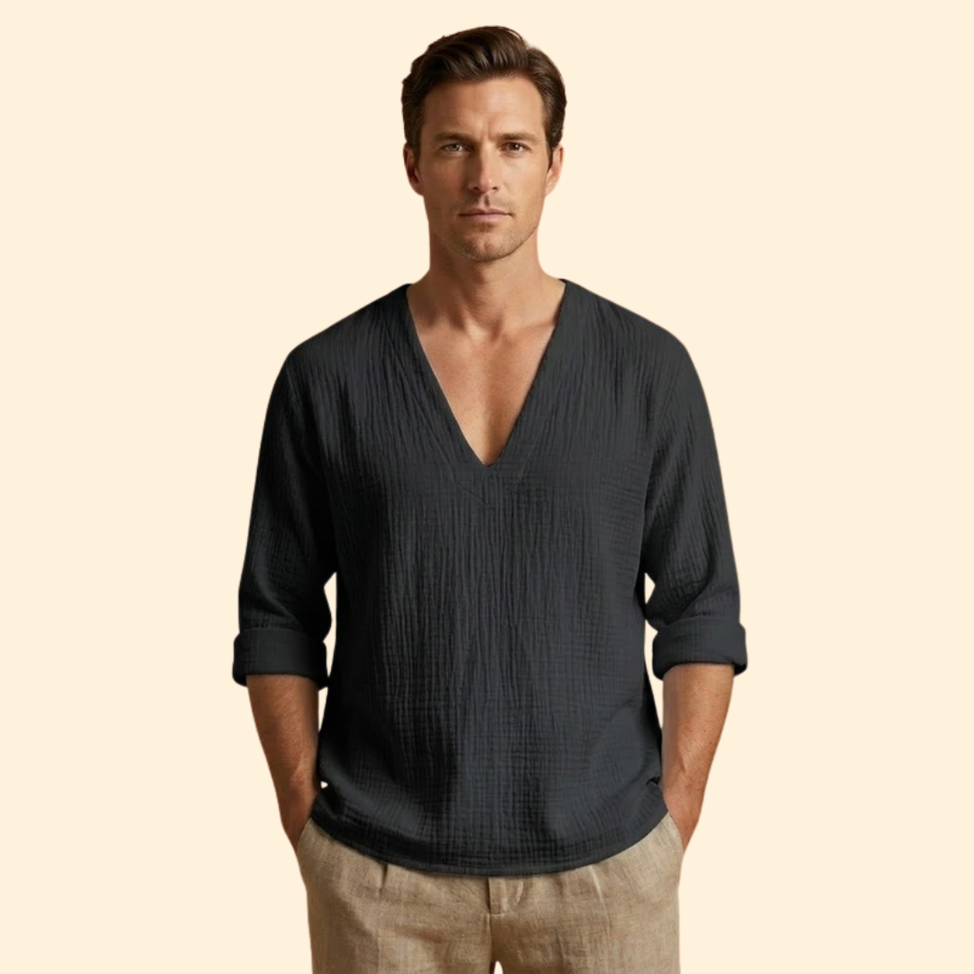 Men's V-Neck Loose Fit Shirt