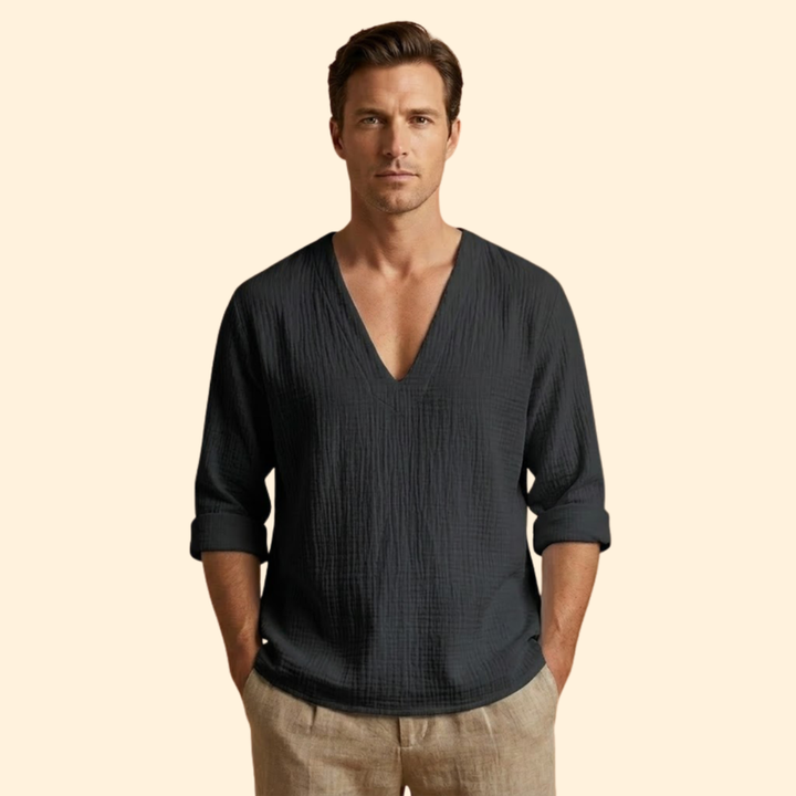 Men's V-Neck Loose Fit Shirt
