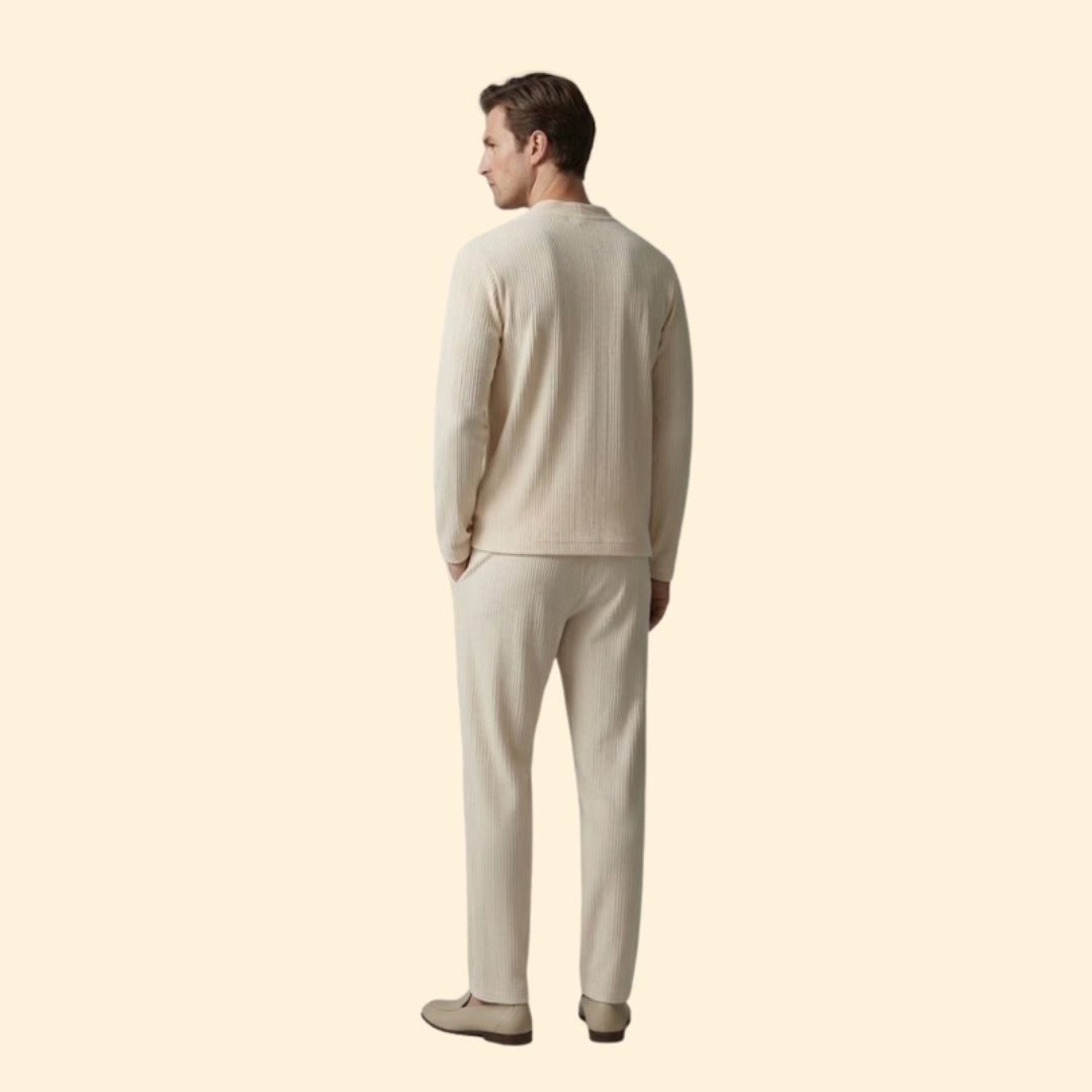 Men's V-Neck Trousers Set