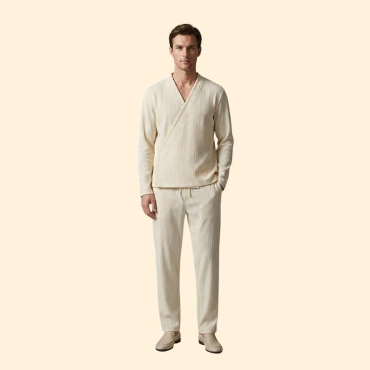 Men's V-Neck Trousers Set