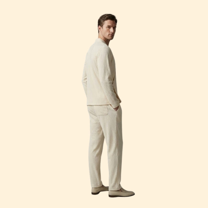Men's V-Neck Trousers Set