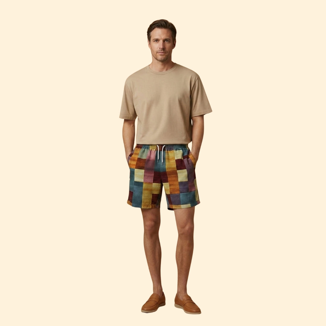 Men's Vibrant Checkerboard Shorts