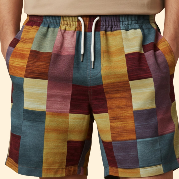Men's Vibrant Checkerboard Shorts