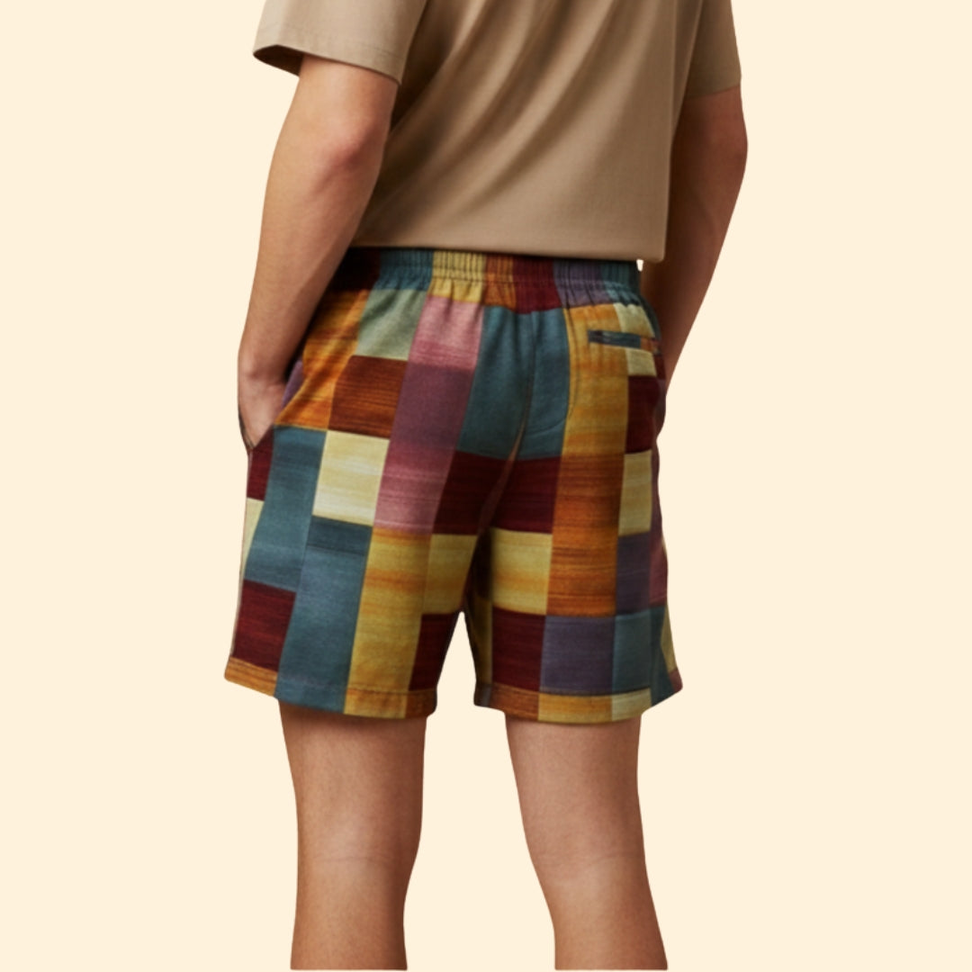 Men's Vibrant Checkerboard Shorts