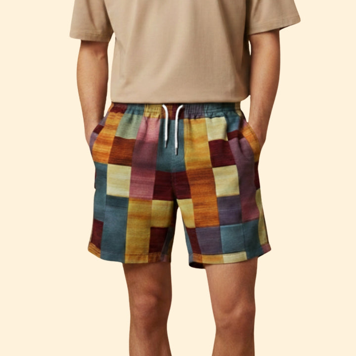 Men's Vibrant Checkerboard Shorts