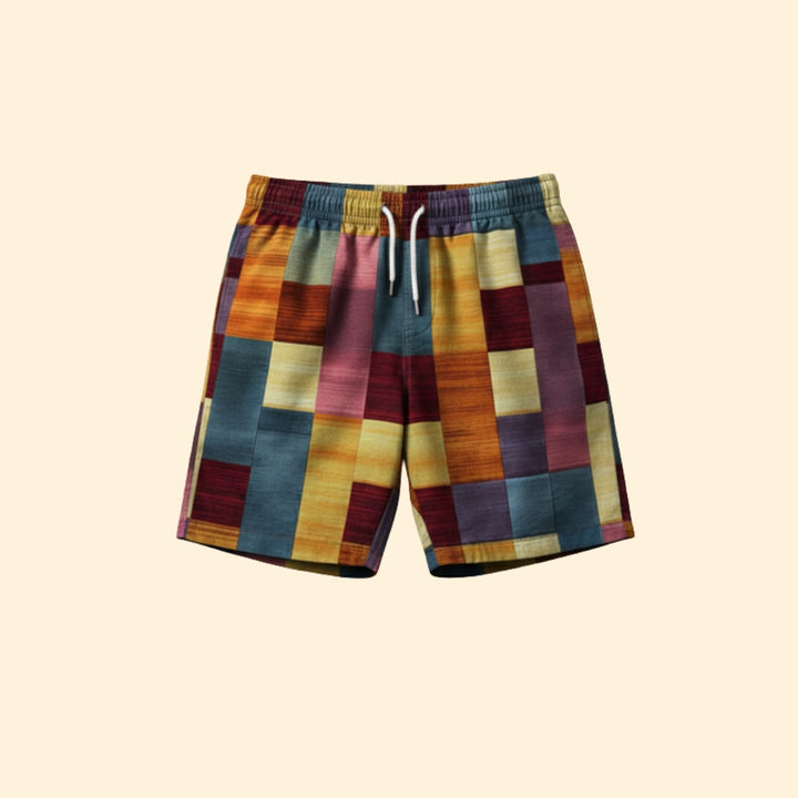 Men's Vibrant Checkerboard Shorts