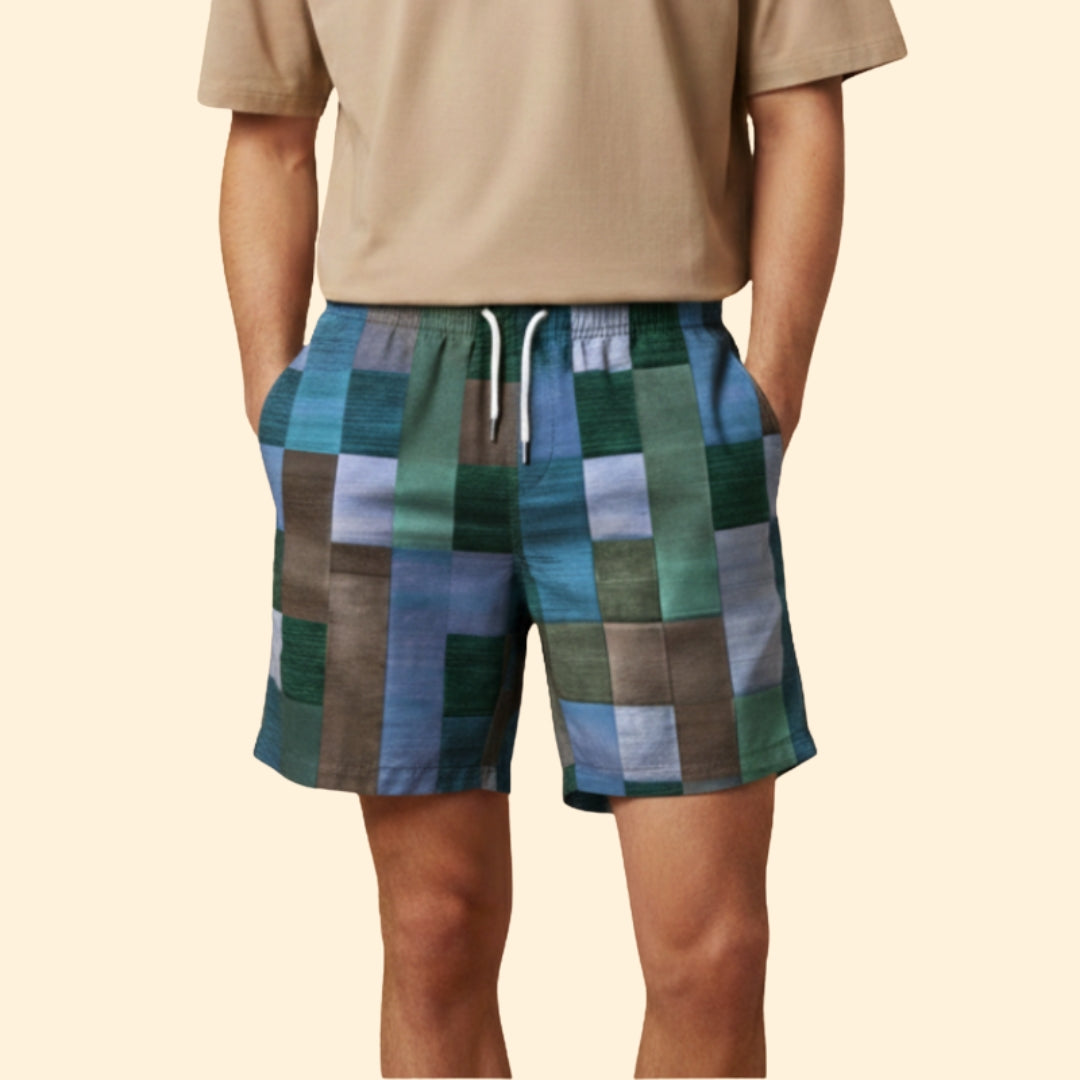 Men's Vibrant Checkerboard Shorts