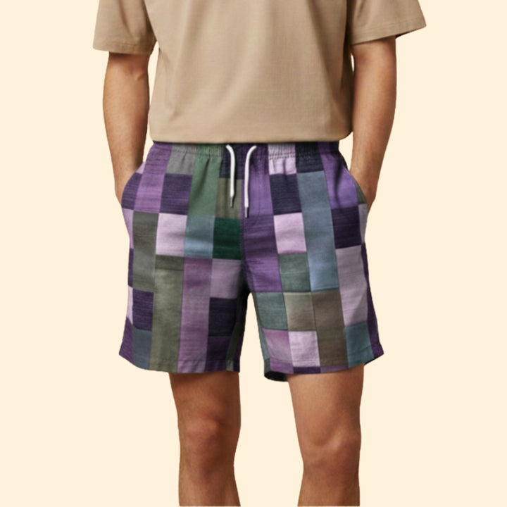 Men's Vibrant Checkerboard Shorts