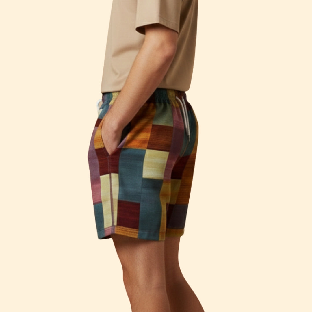 Men's Vibrant Checkerboard Shorts