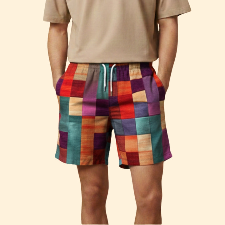 Men's Vibrant Checkerboard Shorts