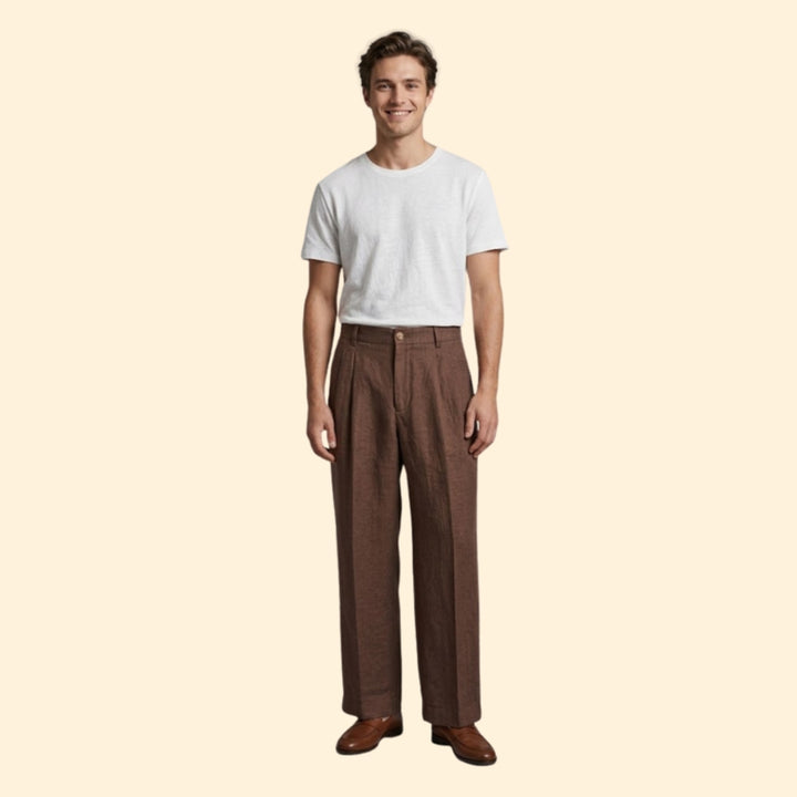 Men's Wide Linen Trousers