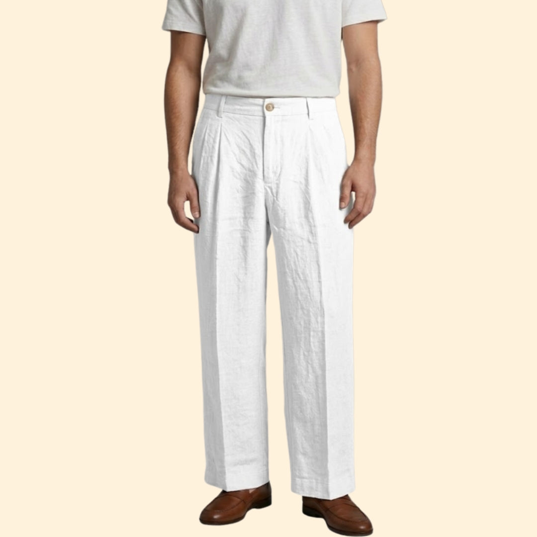 Men's Wide Linen Trousers