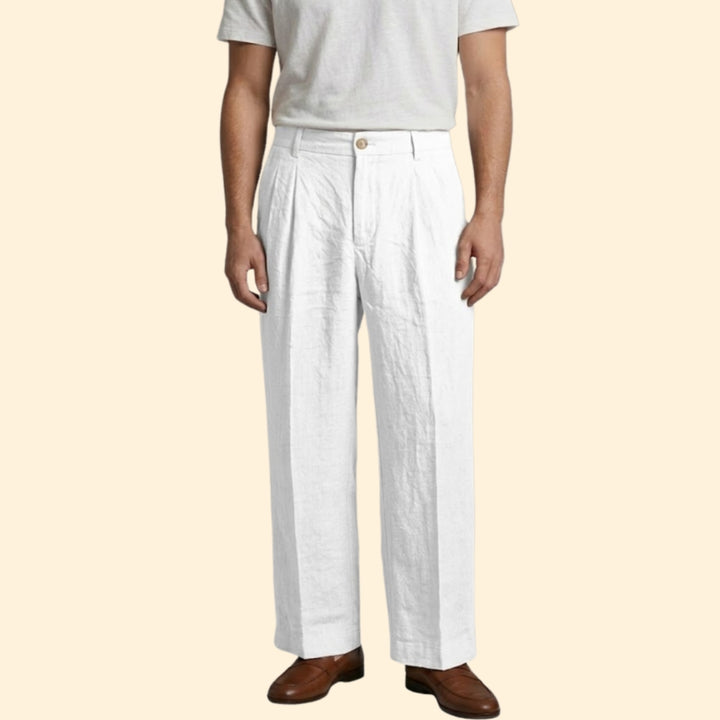 Men's Wide Linen Trousers