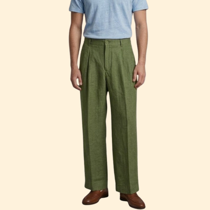 Men's Wide Linen Trousers
