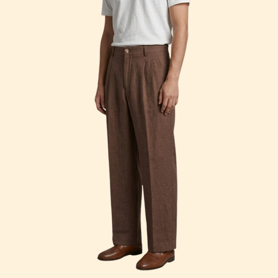 Men's Wide Linen Trousers