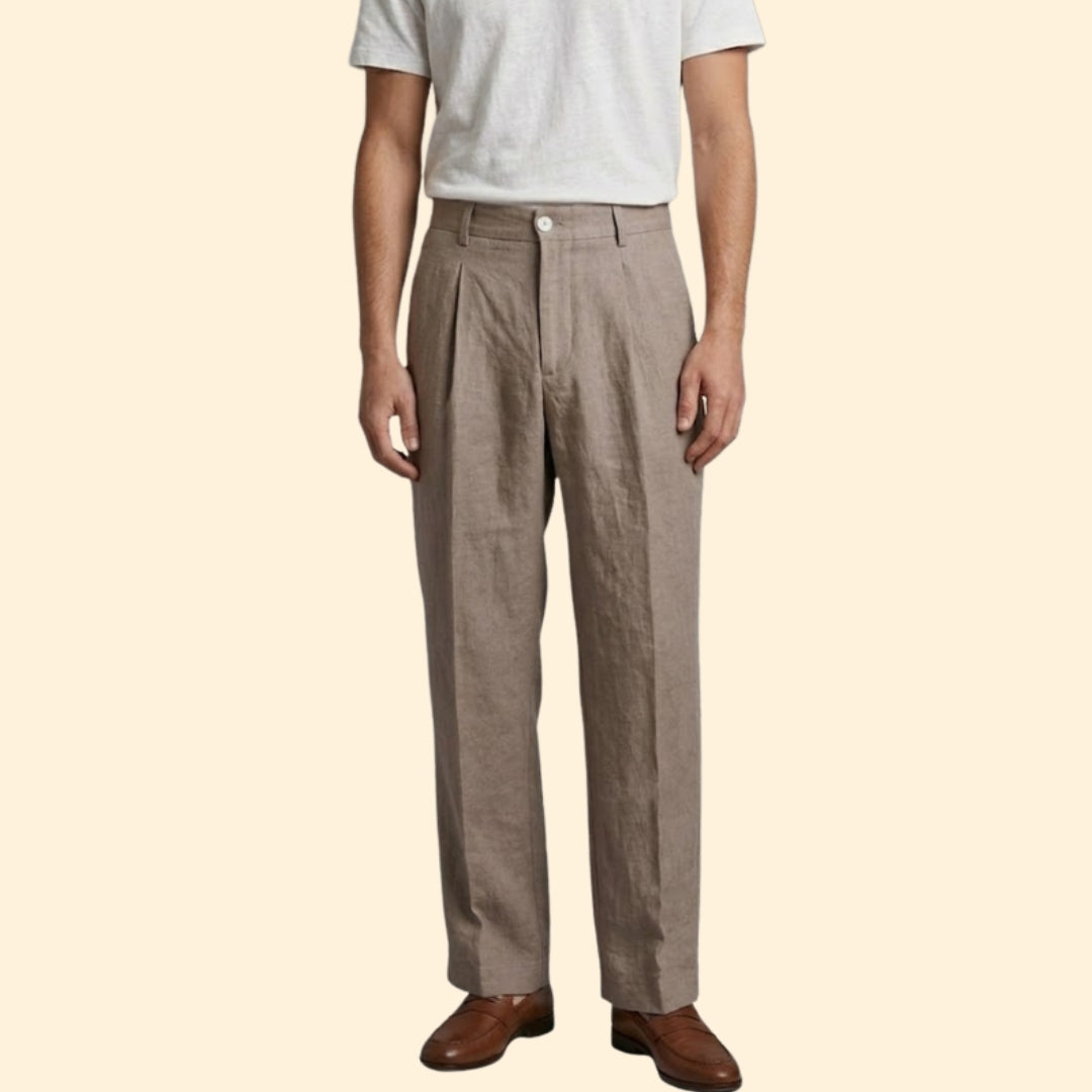 Men's Wide Linen Trousers
