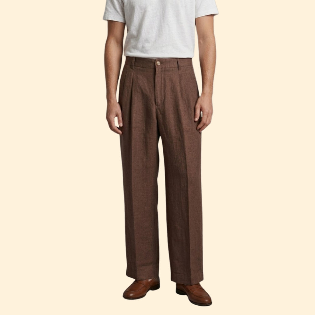 Men's Wide Linen Trousers