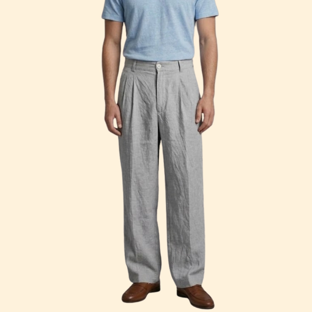 Men's Wide Linen Trousers