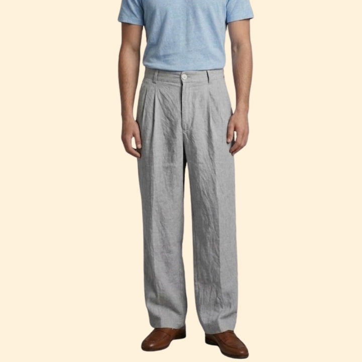 Men's Wide Linen Trousers