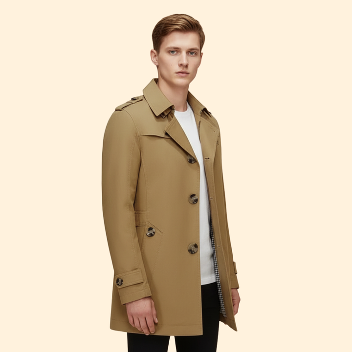 Men’s Windbreaker with Lapel Collar