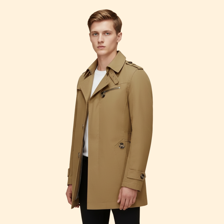 Men’s Windbreaker with Lapel Collar