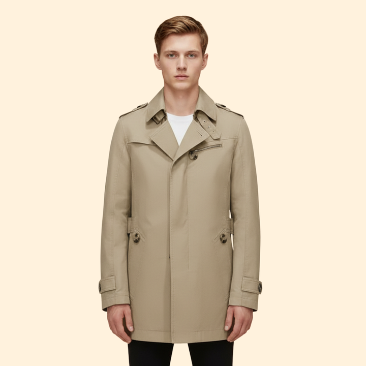 Men’s Windbreaker with Lapel Collar
