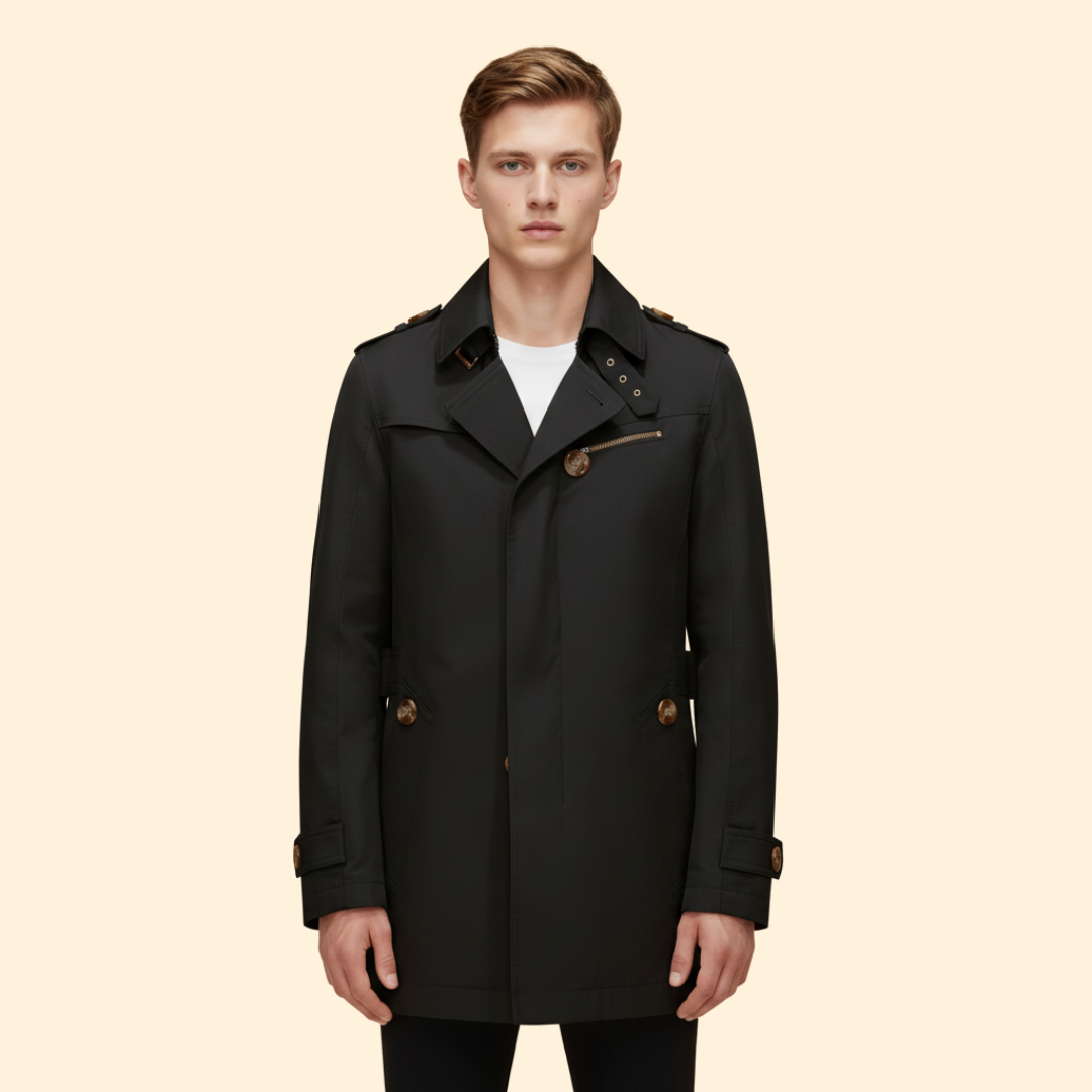 Men’s Windbreaker with Lapel Collar