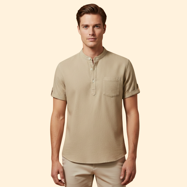 Men's Casual Button-Up T-shirt