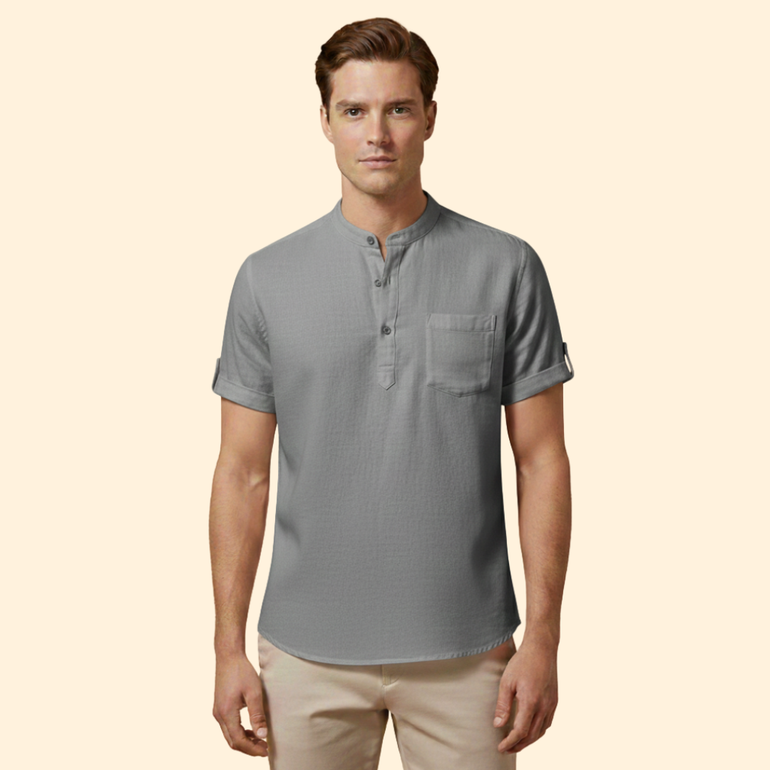 Men's Casual Button-Up T-shirt