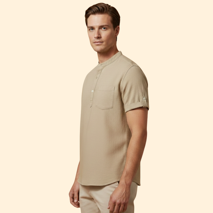 Men's Casual Button-Up T-shirt