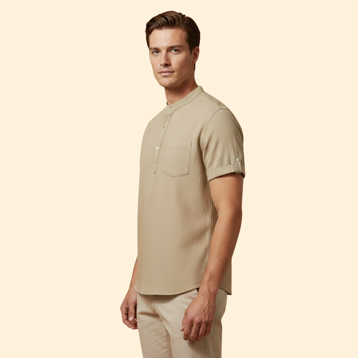 Men's Casual Button-Up T-shirt