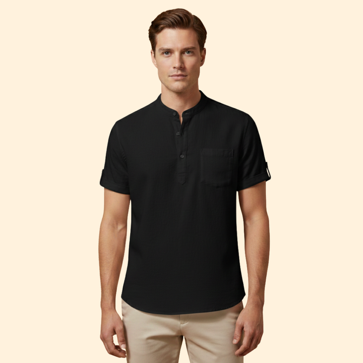 Men's Casual Button-Up T-shirt