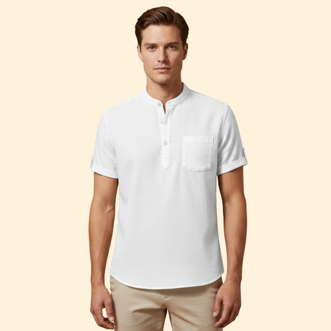 Men's Casual Button-Up T-shirt