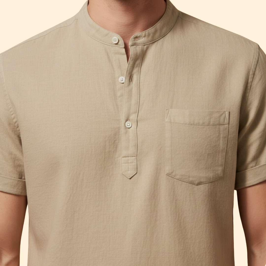 Men's Casual Button-Up T-shirt