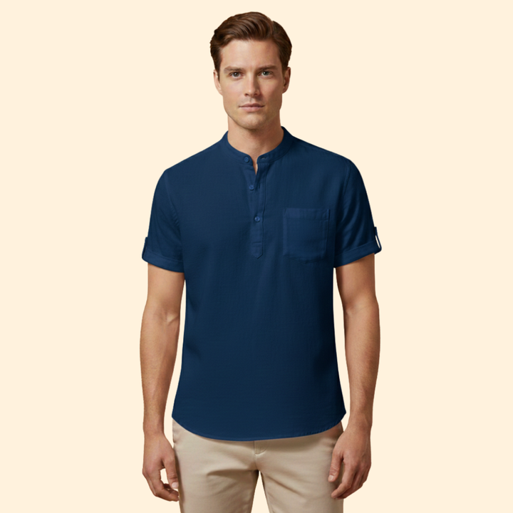 Men's Casual Button-Up T-shirt