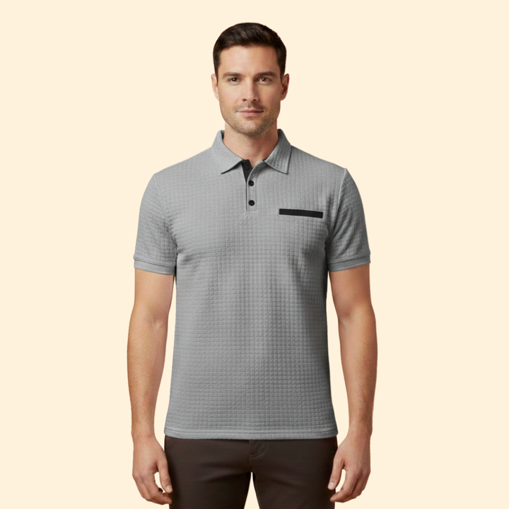 Men's Elegant Checkered Polo Top