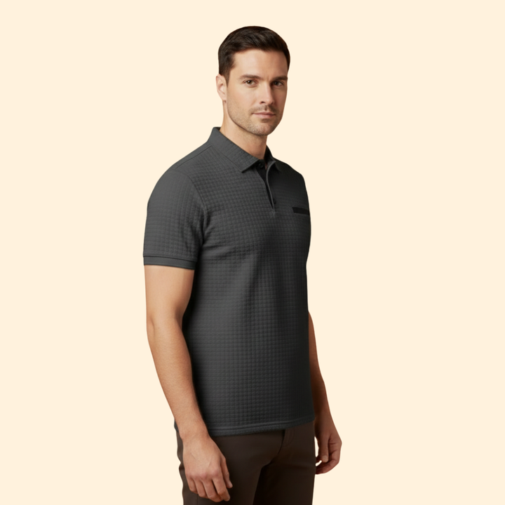 Men's Elegant Checkered Polo Top