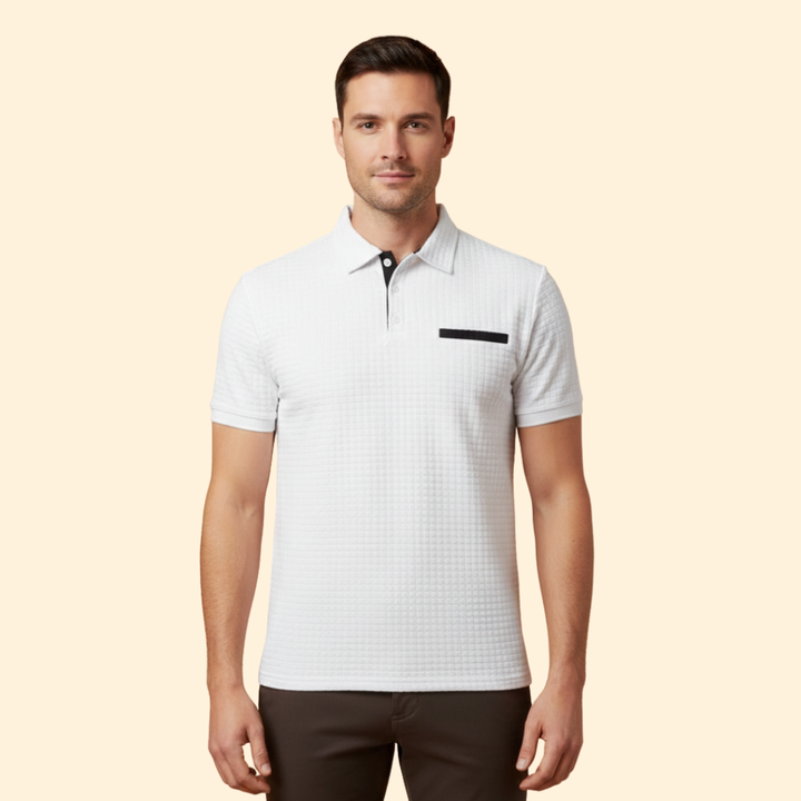 Men's Elegant Checkered Polo Top
