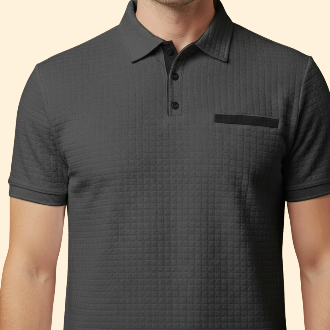 Men's Elegant Checkered Polo Top