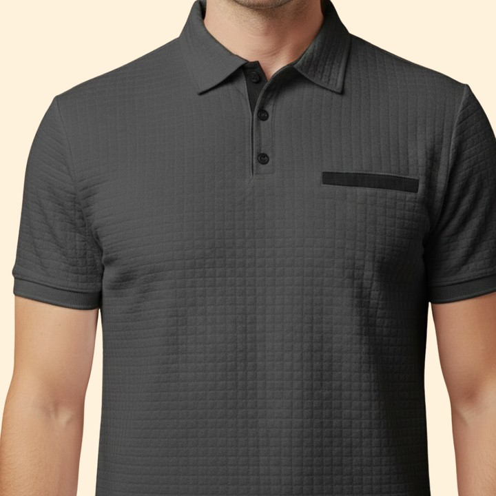Men's Elegant Checkered Polo Top